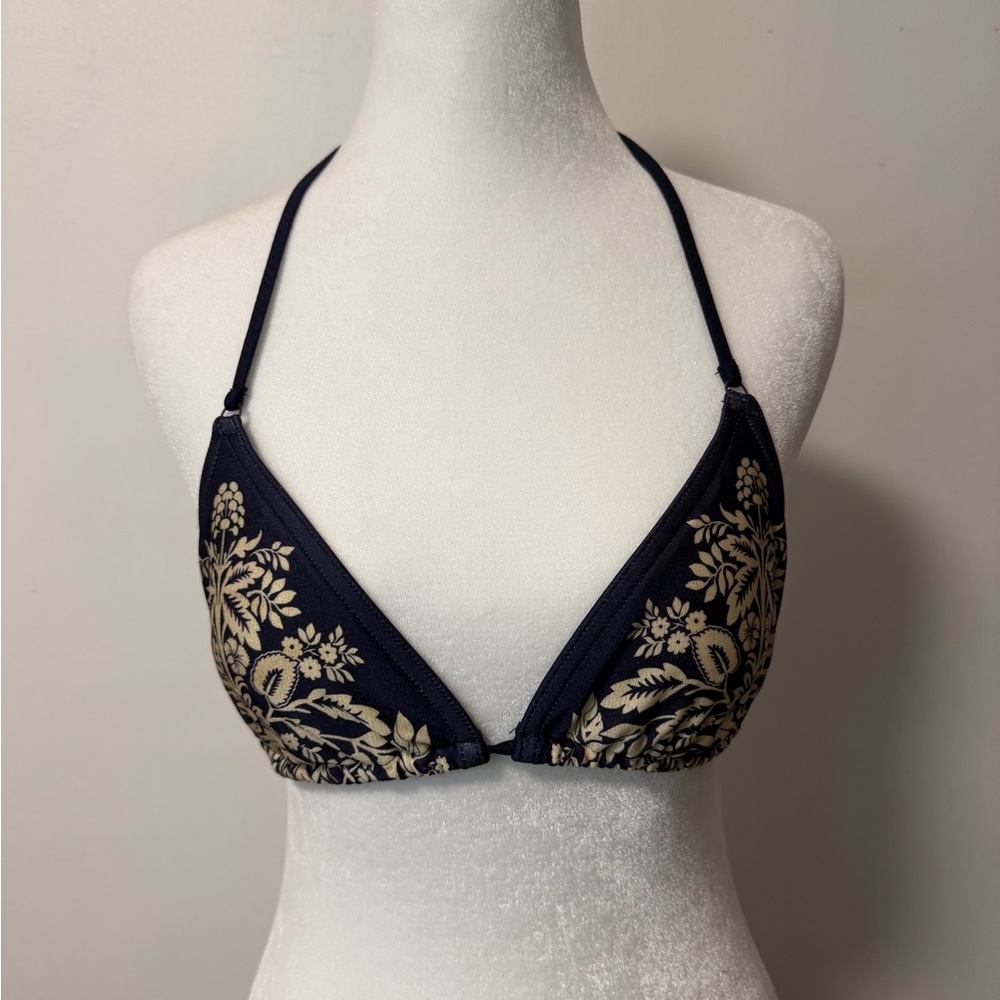Zimmermann Navy and Gold Floral Swim tops bracelet